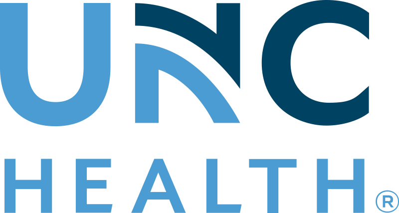 UNC Healthcare Logo - Cyan and dark blue sans-serif type with stylized letter N