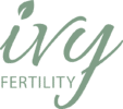 Ivy Fertility Logo - Mint green script type above sans-serif type