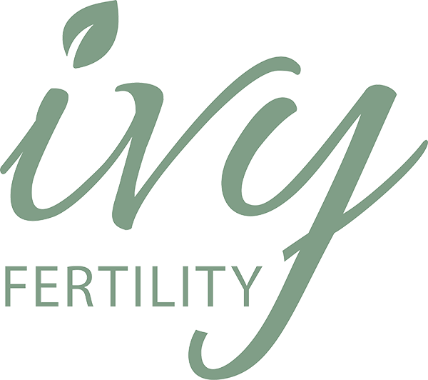 Ivy Fertility Logo - Mint green script type above sans-serif type