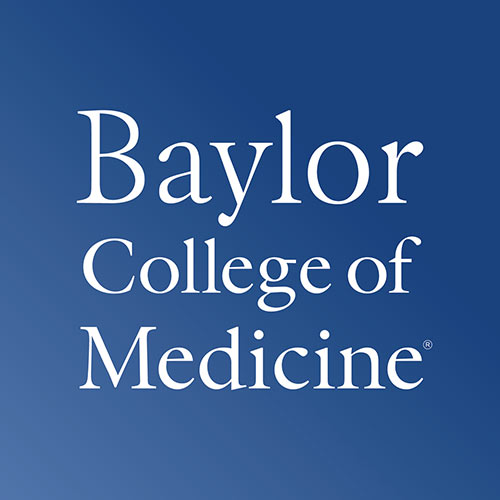 Baylor College of Medicine Logo - White serif type over blue gradient