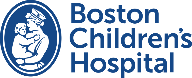 Boston Childrens Hospital Logo - Blue sans-serif type with blue nurse and child icon to left