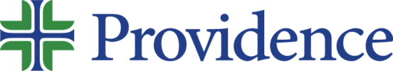 Providence Medical Group Logo - Blue serif type with stylized medical cross in blue and green