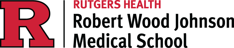 Rutgers Health Logo - Red and black sans-serif type with large serif R to left