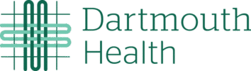 Dartmouth Health Logo - Dark green serif and sans-serif type with woven icon to left