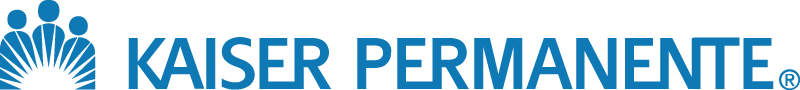 Kaiser Permanente Logo - Blue sans-serif type with people icon to left