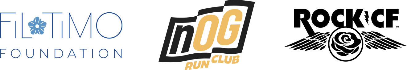 Filotimo Foundation, nOG Run Club, and RockCF logos