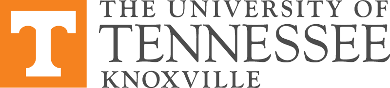University of Tennessee Knoxville Logo - Dark gray serif type with collegiate letter T inside orange square to left