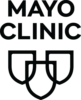 Mayo Clinic Logo - Black sans-serif type with icon of three overlapping shields below