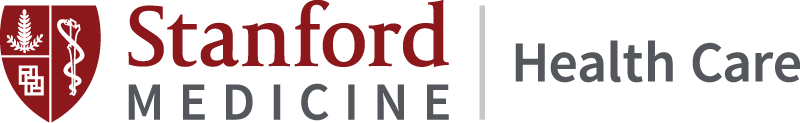 Stanford Health Care Logo - Dark red serif type and dark gray sans-serif type with red and white medical icon to left