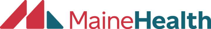 MaineHealth Logo - Dark Teal and red sans-serif type with stylized red and dark teal M to left
