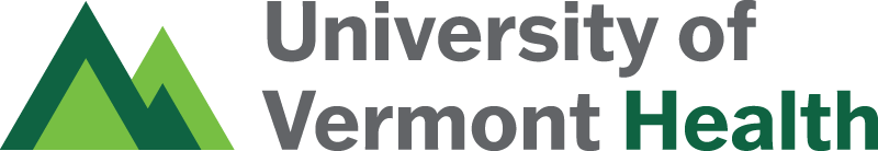 University of Vermont Health Logo - Dark gray and green sans-serif type with green mountain icon to left