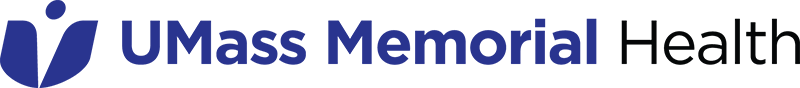 UMass Memorial Health Logo - Black and royal blue sans-serif type with blue person icon to left
