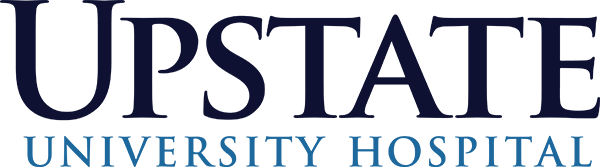 SUNY Upstate Medical Center Logo - Dark blue and Williamsburg blue serif type