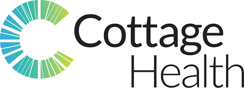 Cottage Health Logo - Black sans-serif type with tuquoise-green gradient inside stylized C to left