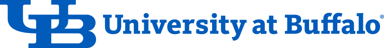 University of Buffalo Logo - Blue serif type with stylized UB to left